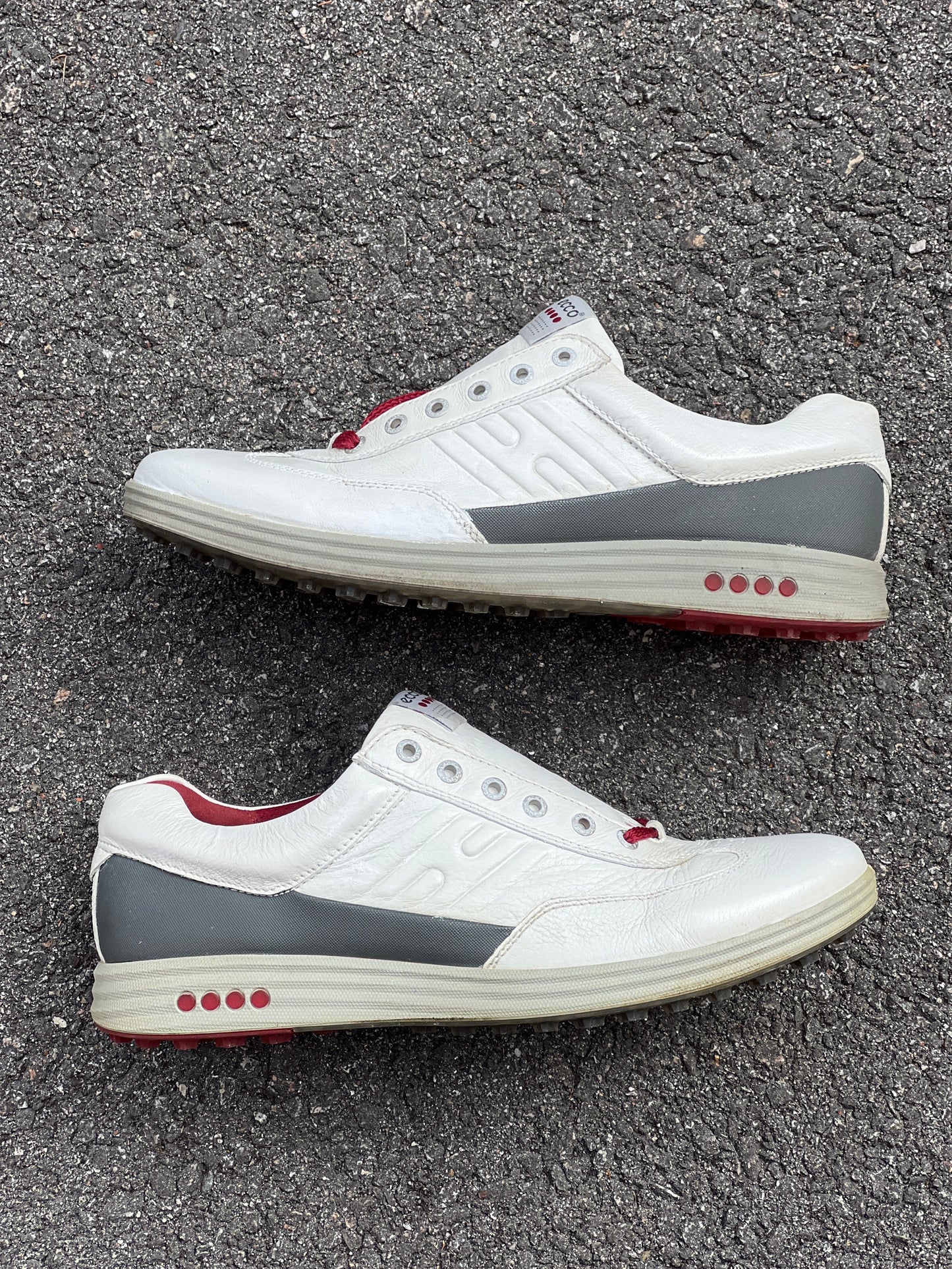 Men’s Ecco  Premier Cleat-less Golf Shoe 46EU •White/ Grey• Hydromax  Leather