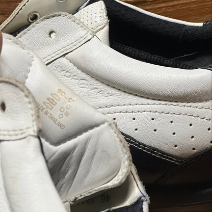 Men’s Ecco Hydomax Cleated Golf Shoe • White/Black ydromax Leather • Size 46