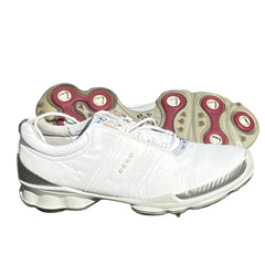 Men’s Ecco Biom Cleated Golf Shoe  42EU •White/Grey• Hydromax Yak Leather