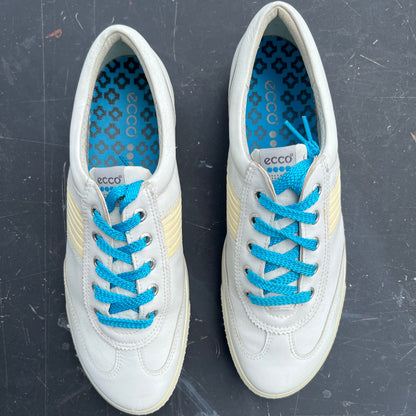 Women’s Ecco Spikeless Golf Shoe 41EU White/Blue Hydrowmax  Leather