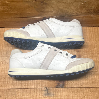 Men’s Ecco Street Premier Cleat-less Golf Shoe 45EU •White/Blue• Leather