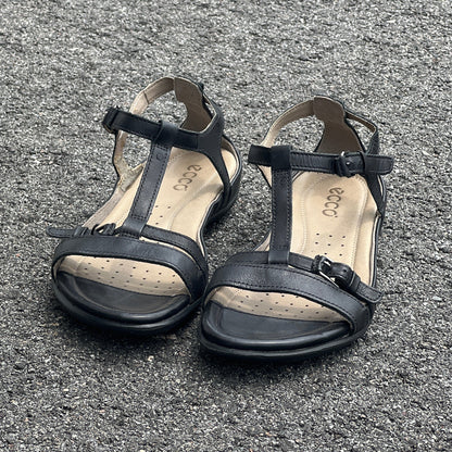 Ecco  Women's  T-Strap Sandal EU36M Black Leather