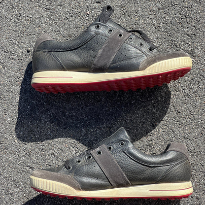 Men’s Ecco Street Premier Cleat-less Golf Shoe 43EU •Black/Red•  Leather