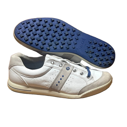 Men’s Ecco Street Premier Cleat-less Golf Shoe 45EU •White/Blue• Leather
