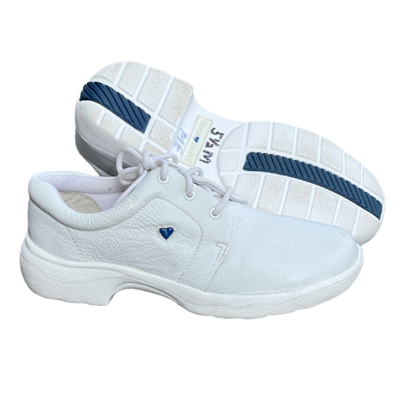 Women's  NURSE MATES  •Angle • All-day Comfort Oxford 5.5M  White Leather