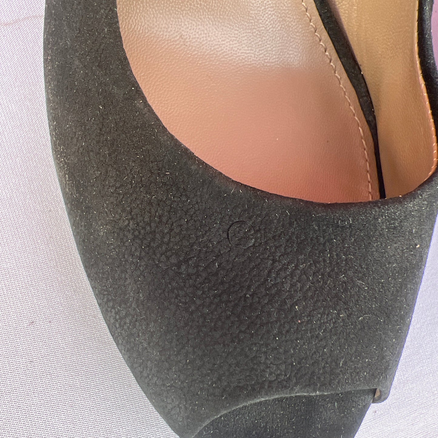 Woman’s Ecco  Peep-toe Pump 39M Black Suede Leather