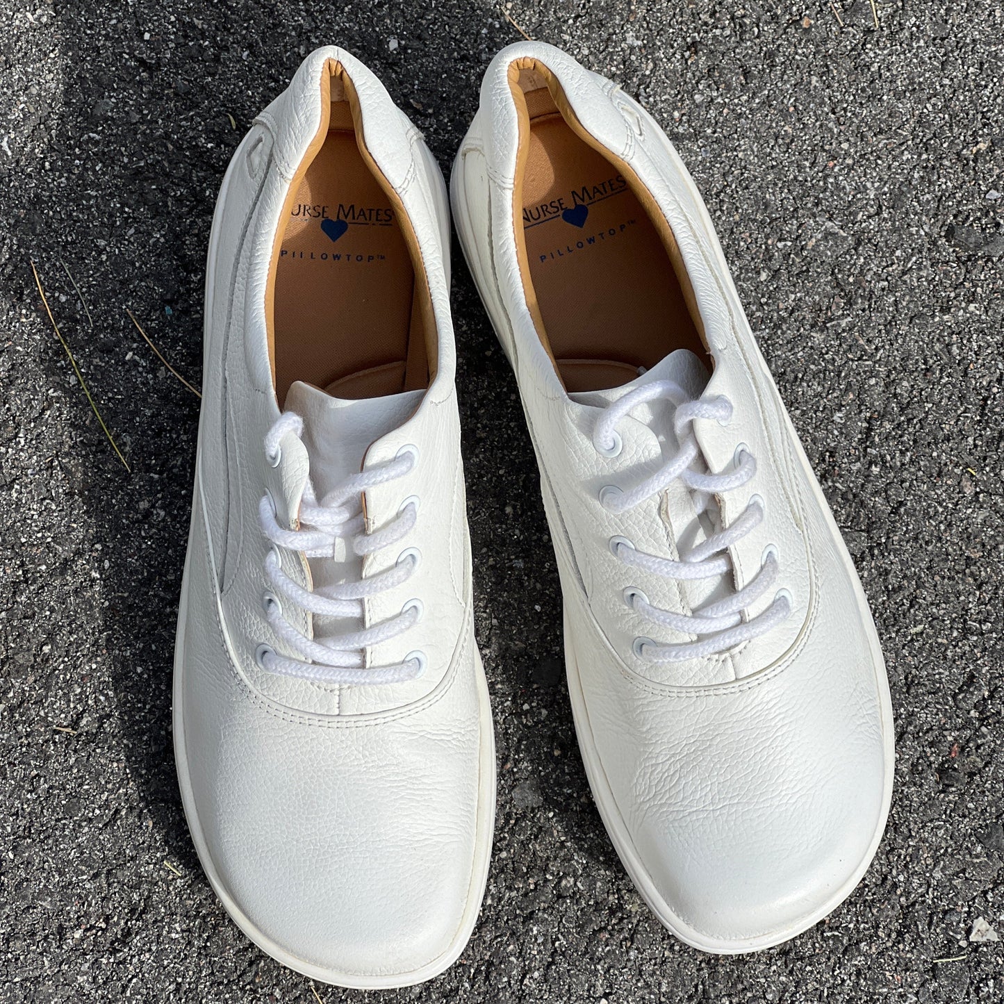 Women's  NURSE MATES  •Macie• Pillow-Top Oxford 9.5M  White Leather