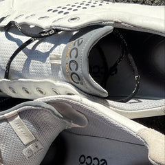 Men’s Ecco Biom  Cleat-less Golf Shoe 46EU • White/ Black Hydromax Yak Leather