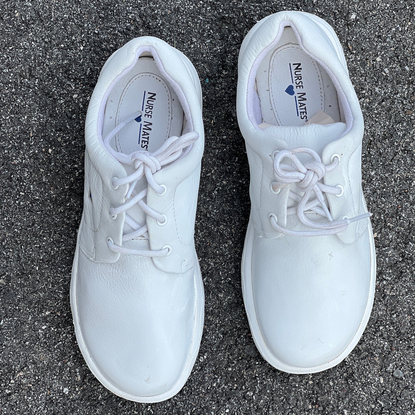 Women's  NURSE MATES  •Angle • All-day Comfort Oxford 5.5M  White Leather