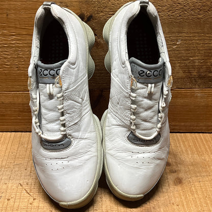 Men’s Ecco Biom Cleated Golf Shoe  42EU •White/Grey• Hydromax Yak Leather