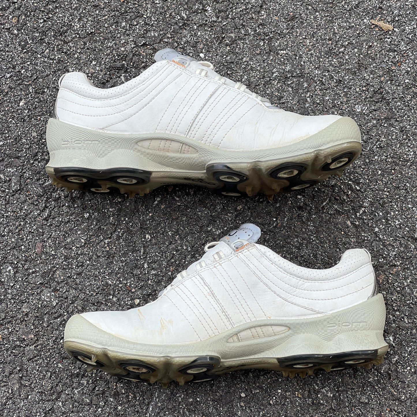 Women’s Ecco  Biom spiked Golf Shoes 38EU -white/grey- Hydromax Yak Leather