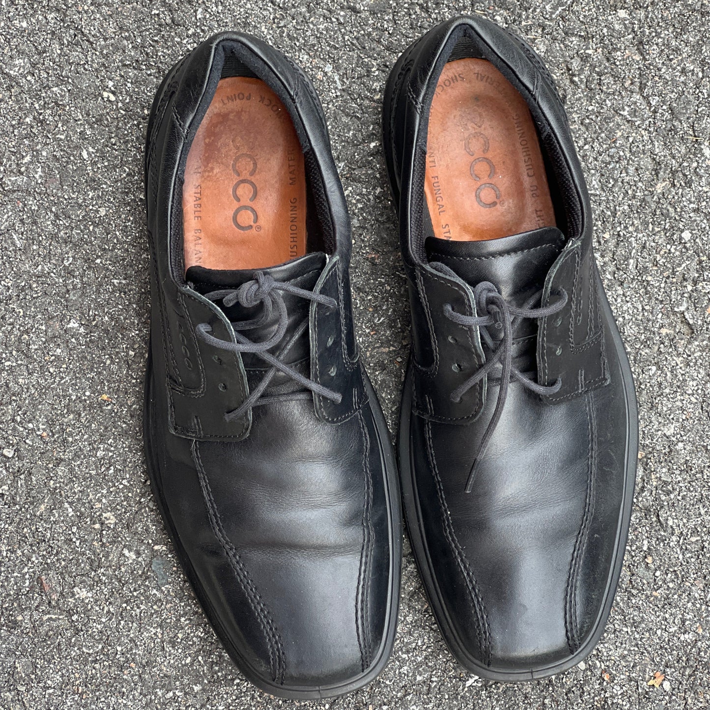 Men’s Ecco Dress Oxford 45EU Black  Leather- Made in Portugal