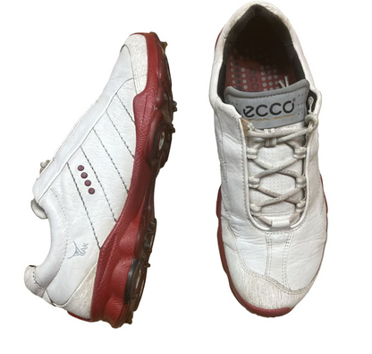 Men's Ecco Biom Golf Shoe •White/red  Gortex Yak Leather • Size 40