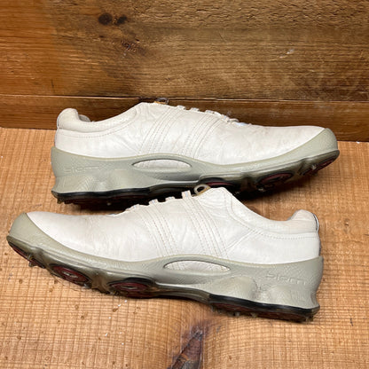 Men’s Ecco Biom Cleated Golf Shoe  43EU •White/Grey• Hydromax Yak Leather