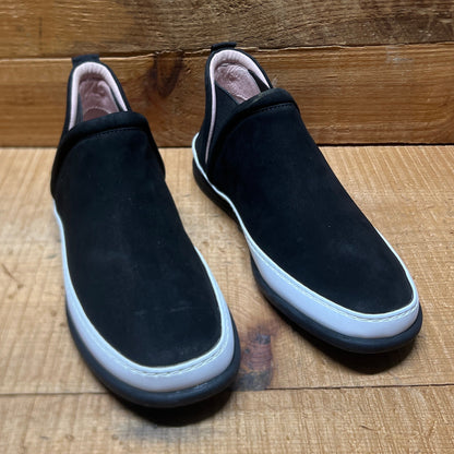 Taryn Rose  Women's  •Fose• Black Nubuck Leather Slip-on Ankle  Bootie 6M