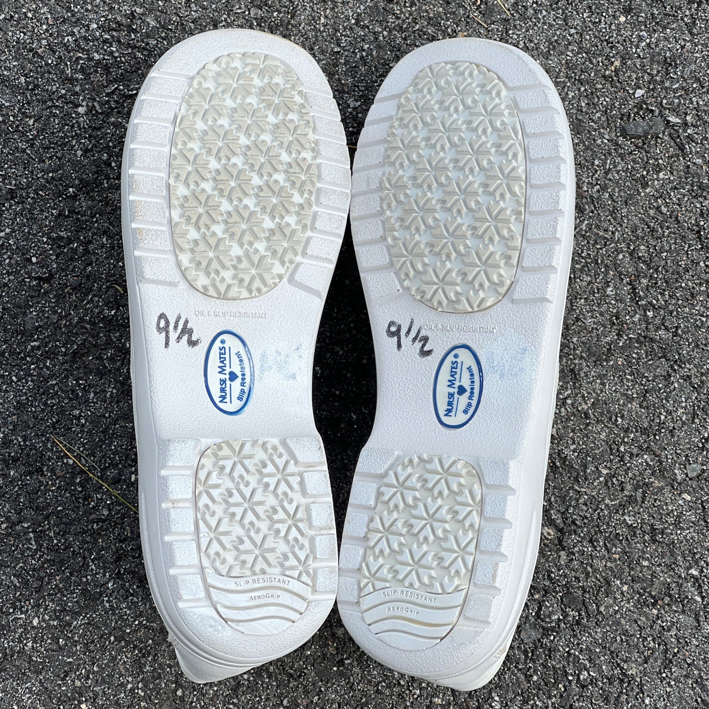 Women's  NURSE MATES  •Macie• Pillow-Top Oxford 9.5M  White Leather