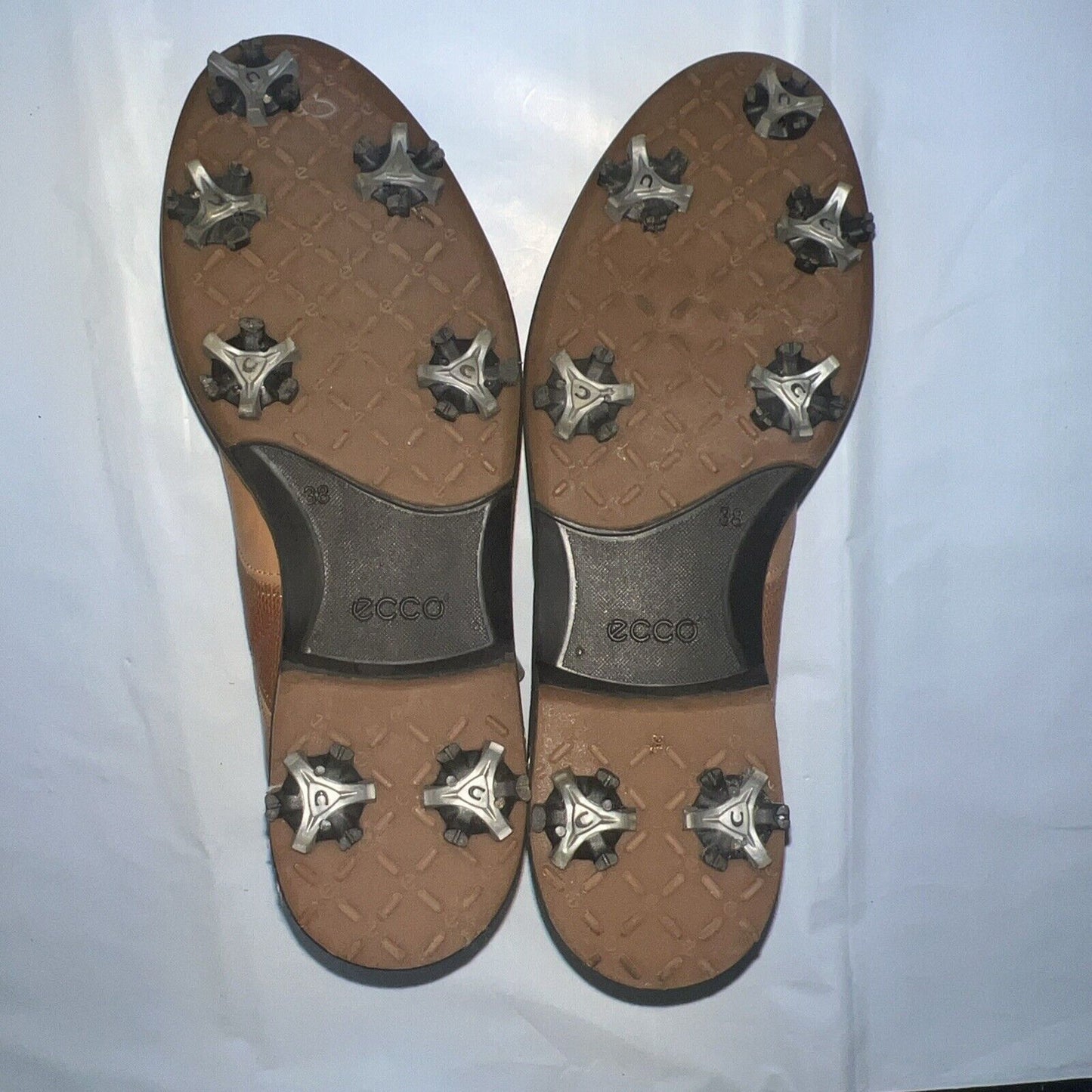 Women’s Ecco Tan Hydromax  Leather Spiked Golf Shoe 38