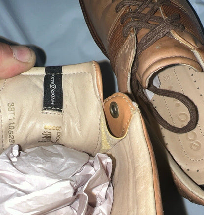 Women’s Ecco Tan Hydromax  Leather Spiked Golf Shoe 38