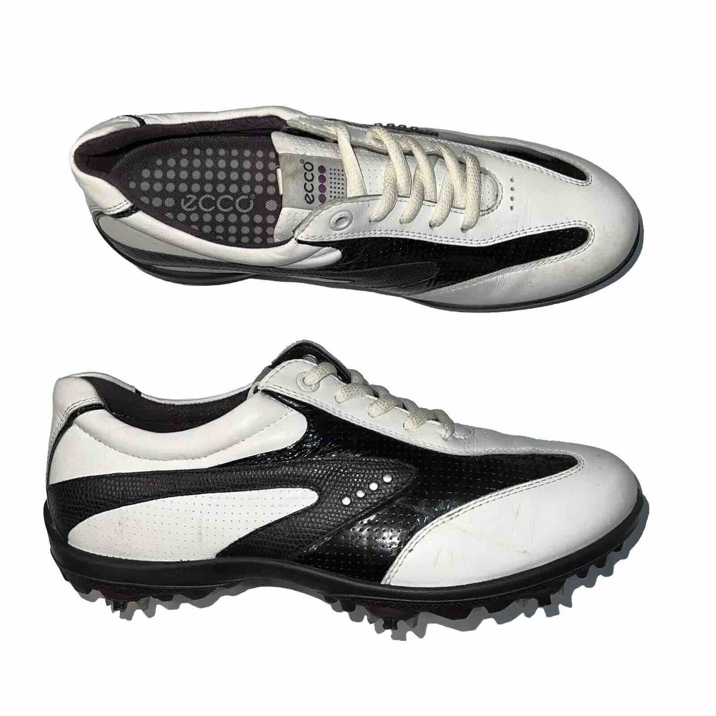 Women’s Ecco Hydromax  Leather Spiked Golf Shoe 38EU White/Black