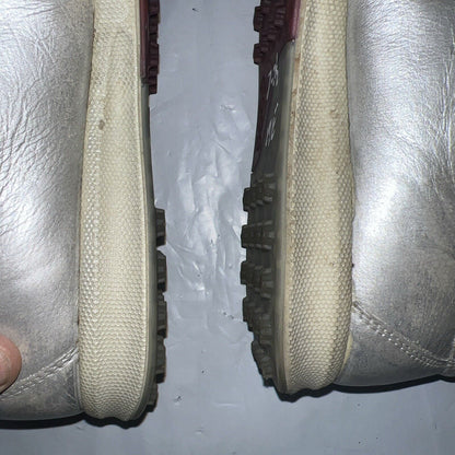 Women’s Ecco Street  Spikeless Golf Shoe 38EU Metallic Silver Hydromax  Leather