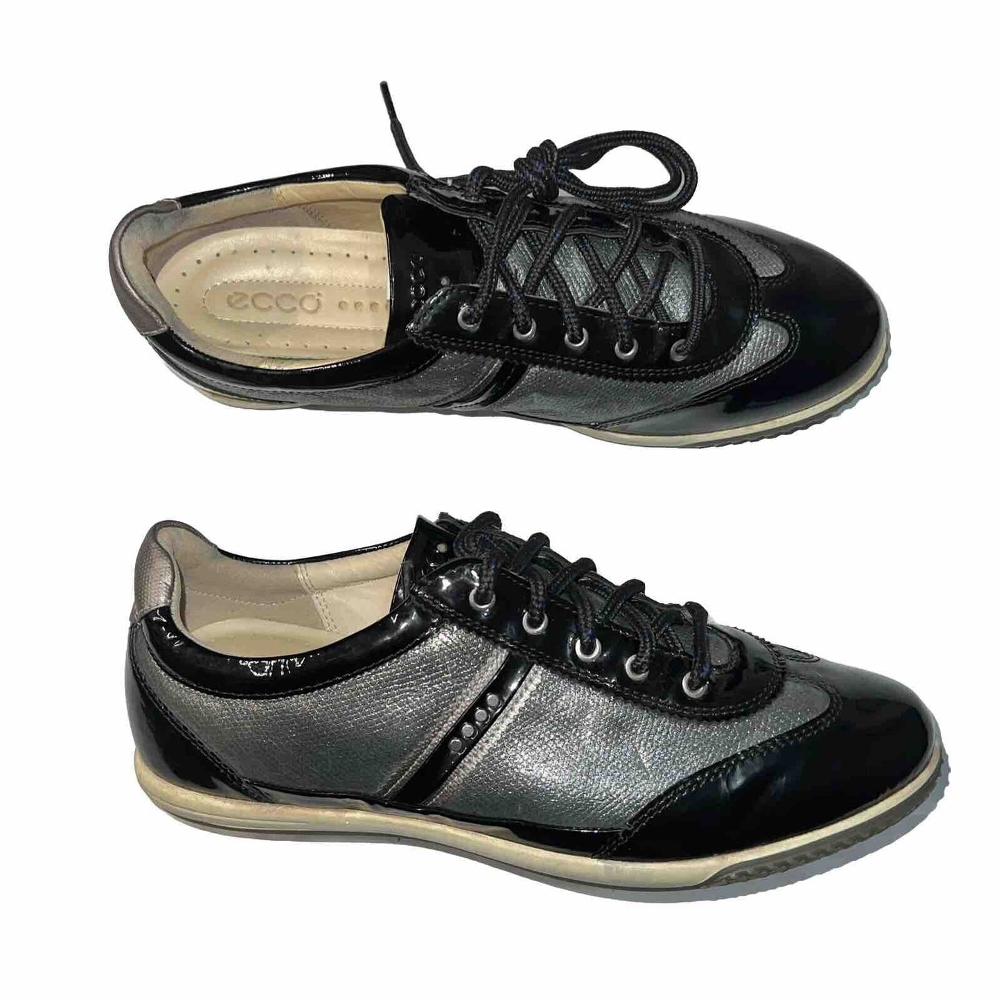 Women’s Ecco Street Spikeless Golf Shoe 41EU Black/Metallic Hydromax Leather