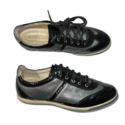 Women’s Ecco Street Spikeless Golf Shoe 41EU Black/Metallic Hydromax Leather