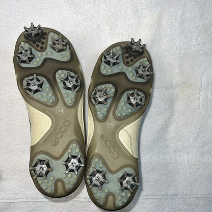 Women’s Ecco Spiked Golf Shoe 38EU  White/Silver Gortex Leather