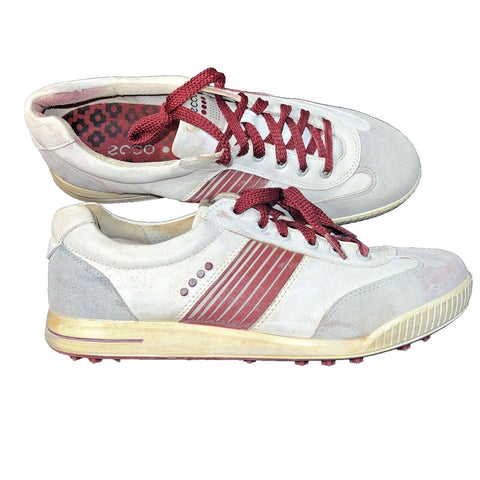 Men’s Ecco Street Premier  Hydromax Spikeless Golf Shoes  42 White/ Red