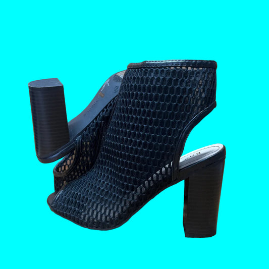 Women's Bamboo  •Abbatha-01• High-heeled Mesh covered Sandal 8.5M Black Mesh