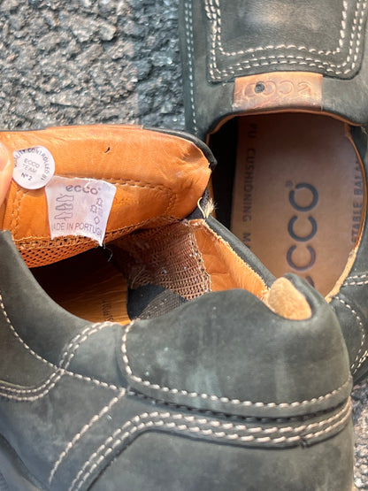 Men’s Ecco Twin Gored Slip-on  Comfort Casual 44EU •Black NuBuck Leather • Made in Portugal