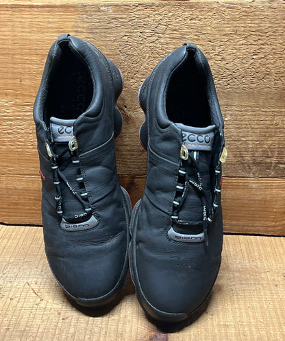 Men’s Ecco Biom Cleated Golf Shoe  47EU • black/red • Hydromax Yak Leather