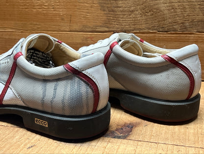 Men’s Ecco Cleat-less Golf Shoe 44EU •Whit/Grey/Black • Hydromax Leather