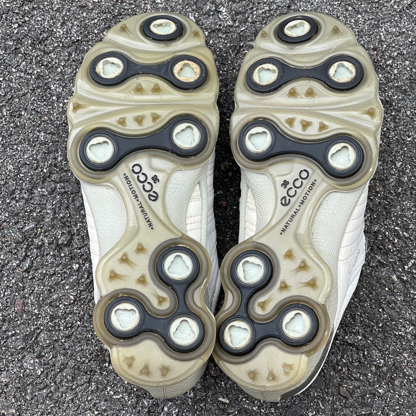 Women’s Ecco  Biom spiked Golf Shoes 38EU -white/grey- Hydromax Yak Leather