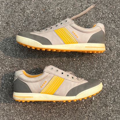 Men’s Ecco Street Premier Cleat-less Golf Shoe 45EU • Grey/Citron • Leather