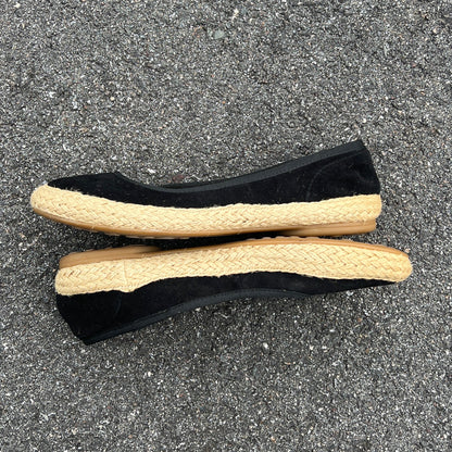 Woman’s  Sofft Jute Wrapped Almond-toe  Suede Slip-on  7.5M Black Leather