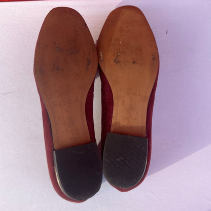 Woman’s Isola  •Donna• Jeweled Smoking Shoe 7.5M Maroon Suede Leather