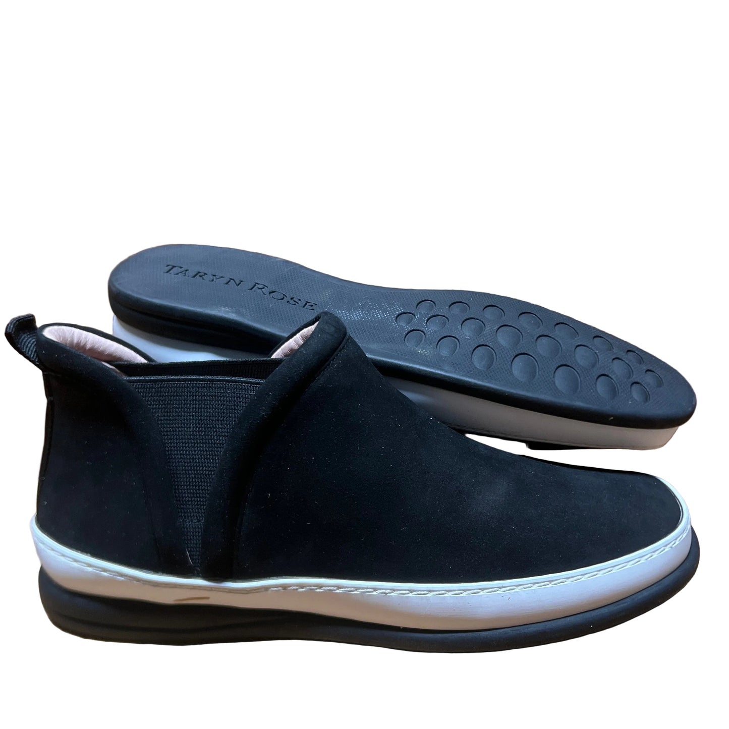 Taryn Rose  Women's  •Fose• Black Nubuck Leather Slip-on Ankle  Bootie 6M