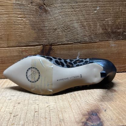 ADRIENNE VITTADINI Women's  •Nyla• 6M Ankle Bootie Flint-grey/Black  Pony Fur-Leather