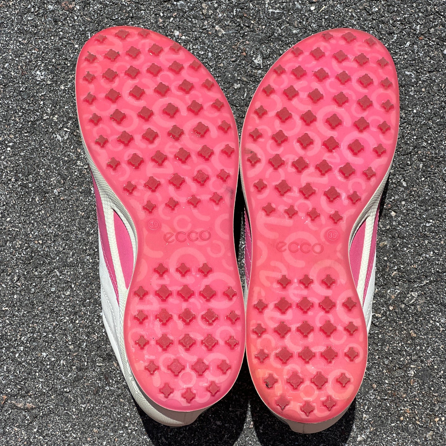 Women’s Ecco  Biom Spikeless Golf Shoes 39EU -White/Pink- Hydromax Yak Leather