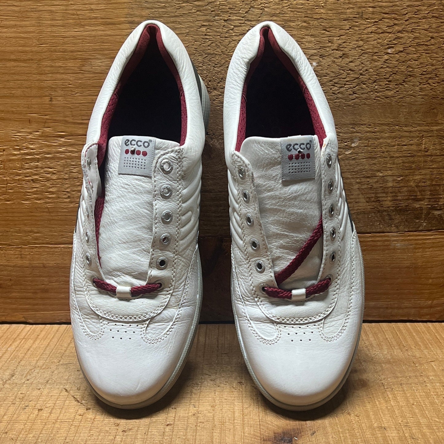 Men’s Ecco  Premier Cleat-less Golf Shoe 44EU •White/ Grey• Hydromax  Leather