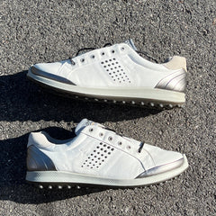 Men’s Ecco Biom  Cleat-less Golf Shoe 46EU • White/ Black Hydromax Yak Leather