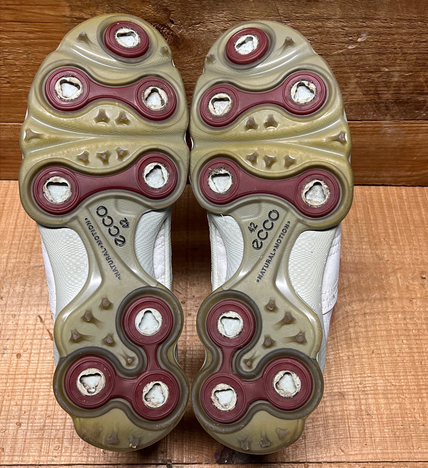 Men’s Ecco Biom Cleated Golf Shoe  42EU •White/Grey• Hydromax Yak Leather