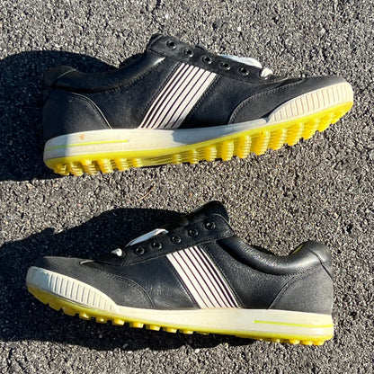 Men’s Ecco Street Premier Cleat-less Golf Shoe 46EU • Black/White/Citron • Leather