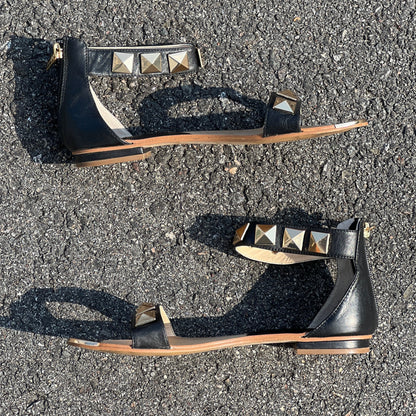 Isola Women's •Adette•  Studded Sandal 7M Black Leather