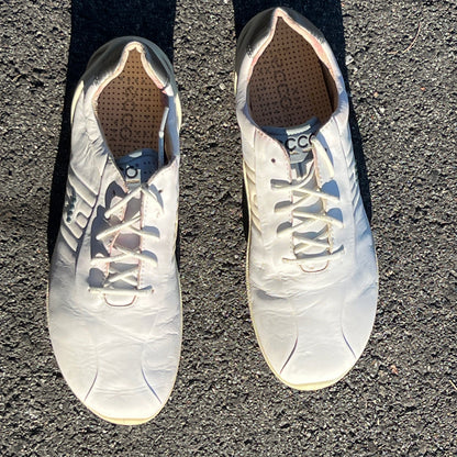 Men’s Ecco  Biom Natural Motion Spikeless Golf Shoes 45EU -White/Blue- Hydromax Leather