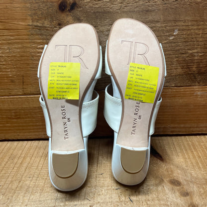 Taryn Rose • Olig • Patent Leather Slide 6M  Winter White/White Leather