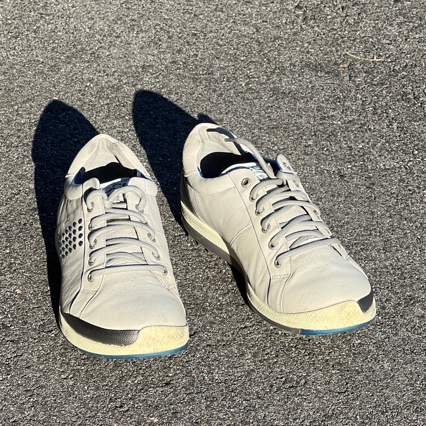 Men’s Ecco  Biom Spikeless Golf Shoes 44EU -Grey/Blue- Hydromax Yak Leather