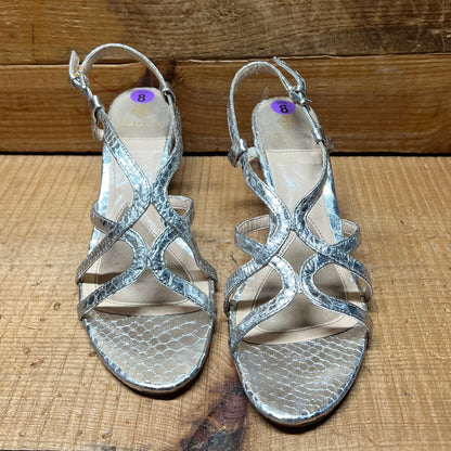 Isola Women's •Fidelia•  Wedge Sandal  8M Silver Reptile