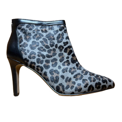 ADRIENNE VITTADINI Women's  •Nyla• 6M Ankle Bootie Flint-grey/Black  Pony Fur-Leather