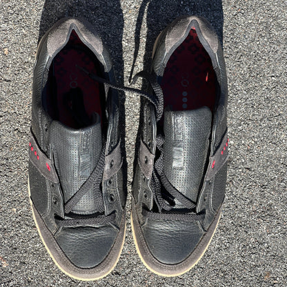Men’s Ecco Street Premier Cleat-less Golf Shoe 43EU •Black/Red•  Leather